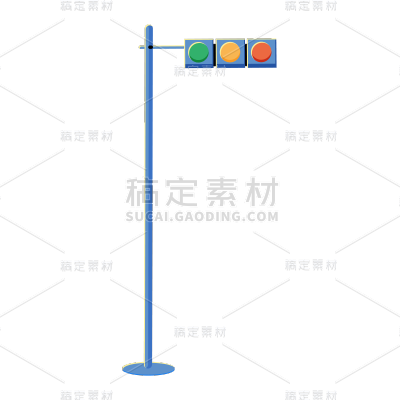 卡通感交通元素红绿灯贴纸