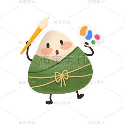 卡通感端午节粽子元素贴纸