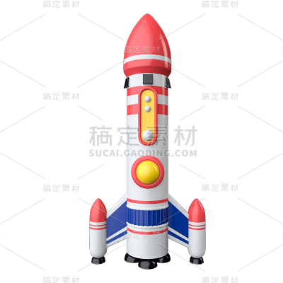 C4D-3D航空航天天文元素-火箭1