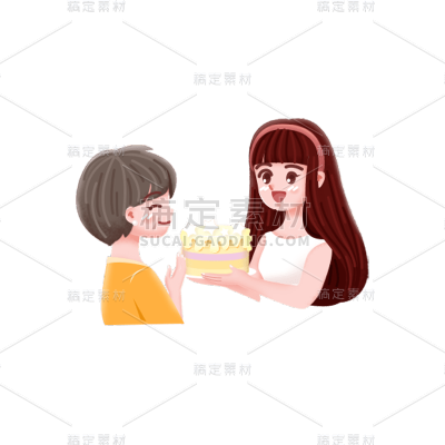 卡通感母亲节母女元素贴纸
