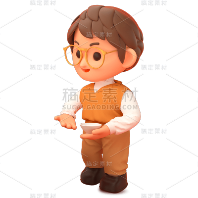 立体3D春节男生元素贴纸