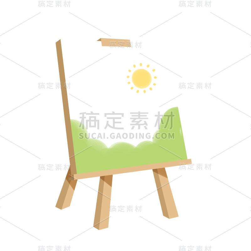 卡通感教育培训画架元素