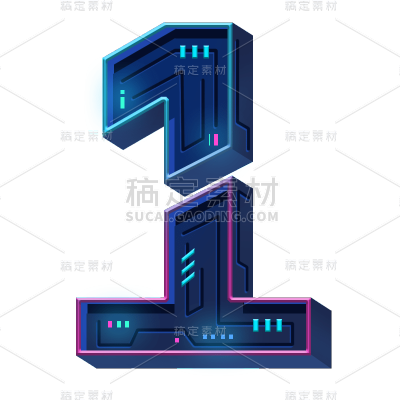 霓虹灯数字元素-1
