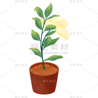 卡通感端午节花盆元素贴纸