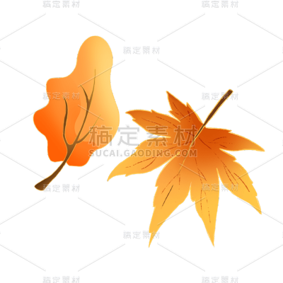 卡通感国庆节枫叶元素贴纸