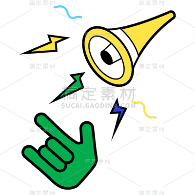 卡通感教育行业喇叭元素贴纸