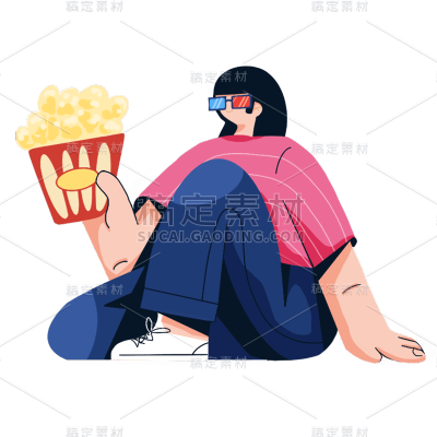卡通感劳动节女生元素贴纸