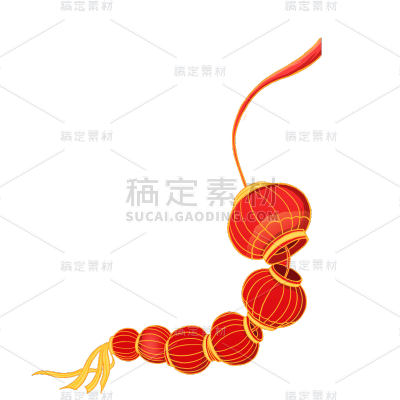 中国风春节灯笼元素贴纸