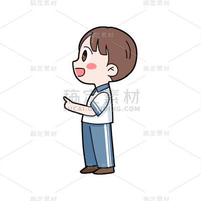 卡通感男学生元素贴纸