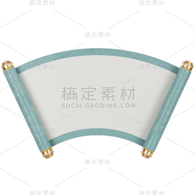 C4D-3D卷轴元素创意贴纸8