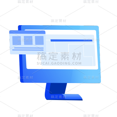 卡通感金融行业电脑元素