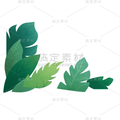 卡通感树叶元素贴纸