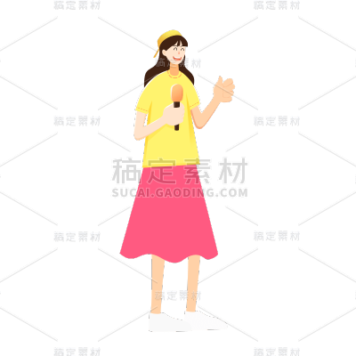 卡通感教育培训女生元素贴纸