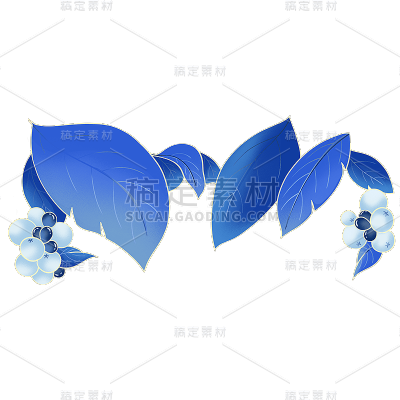 卡通感树叶元素贴纸