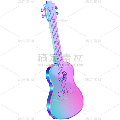 C4D-3D酸性风乐器元素-贝斯3