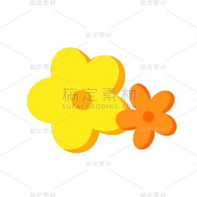 可爱清新花卉插画元素贴纸