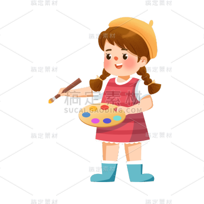 卡通感教育培训女孩元素