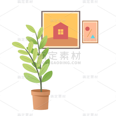 植物装饰元素贴纸