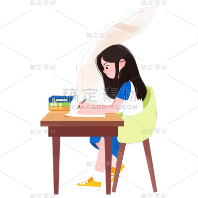 卡通感高考女生元素贴纸