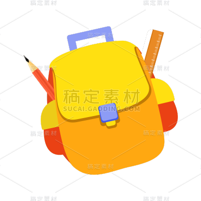 卡通感教育培训书包元素