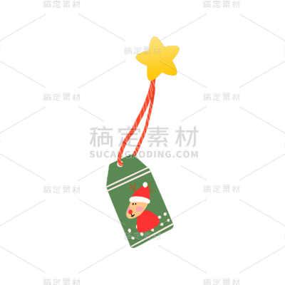 圣诞节圣诞快乐可爱卡通麋鹿标签装饰元素素材