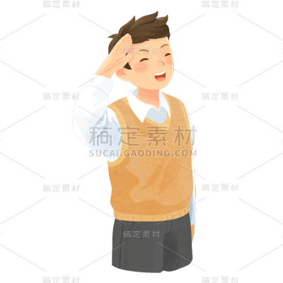 卡通感学雷锋日男性元素贴纸