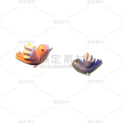 3D鸟元素贴纸