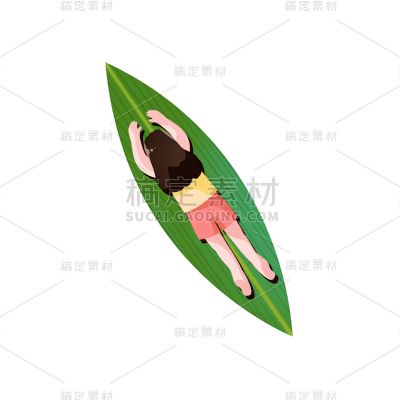 卡通感端午节女生元素贴纸