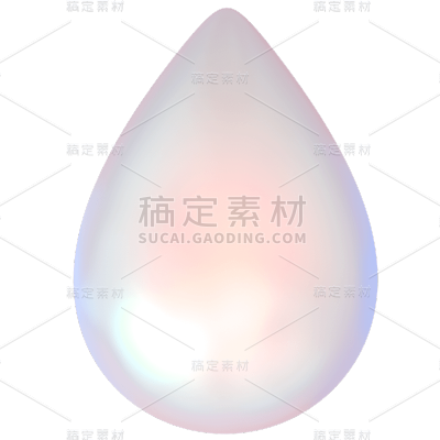 C4D紫色半透明水滴状酸性设计元素贴纸