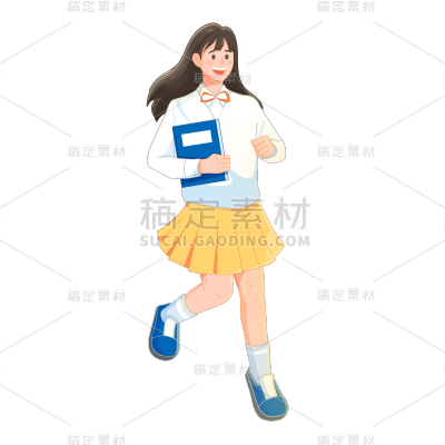 卡通感教育女生行业元素贴纸