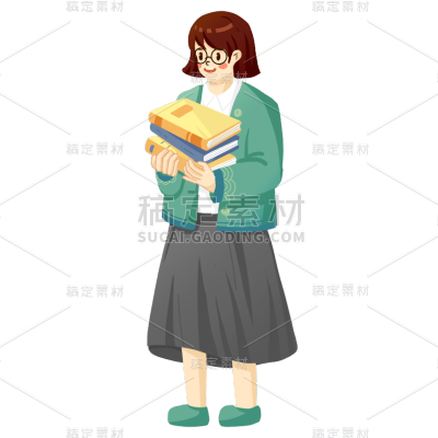 卡通感劳动节女人元素贴纸