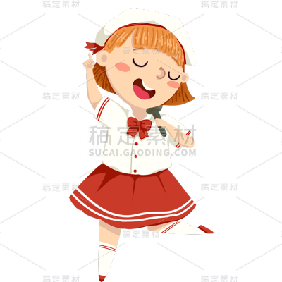 卡通感教育培训女生元素贴纸
