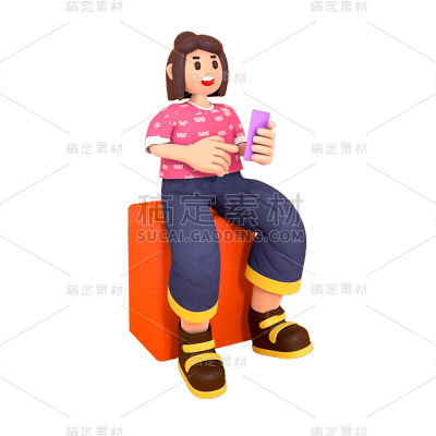 3D女生元素贴纸