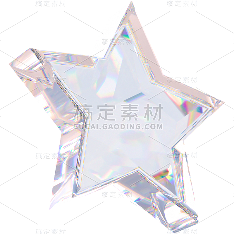 C4D几何玻璃星星元素贴纸