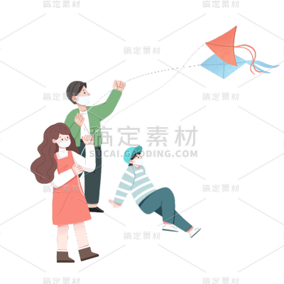卡通感清明节男生元素贴纸
