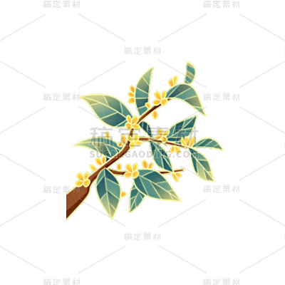 中秋节八月十五月桂花元素