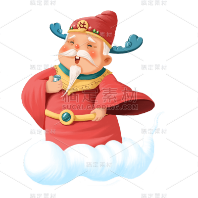 中国风春节灶王爷元素贴纸