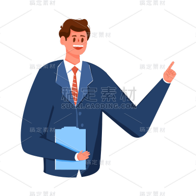卡通感金融行业人物元素