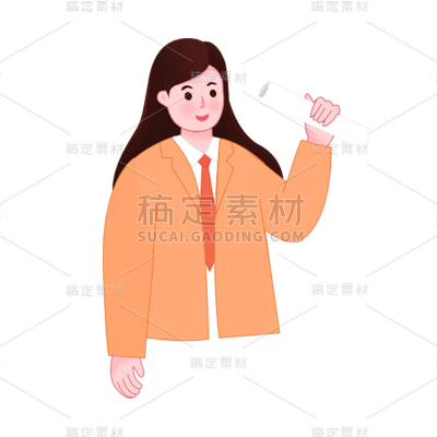 卡通感教育培训女人元素贴纸