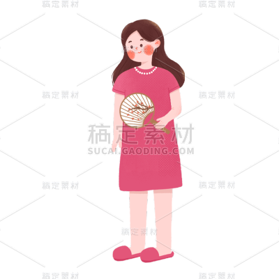 卡通感母亲节女人元素贴纸