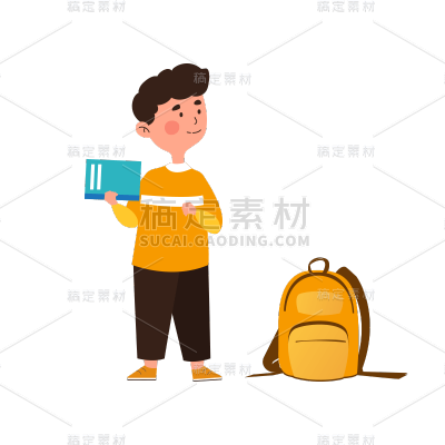 卡通感劳动节男生元素贴纸