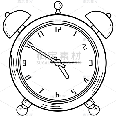 手绘-素描钟表元素家居生活贴纸7