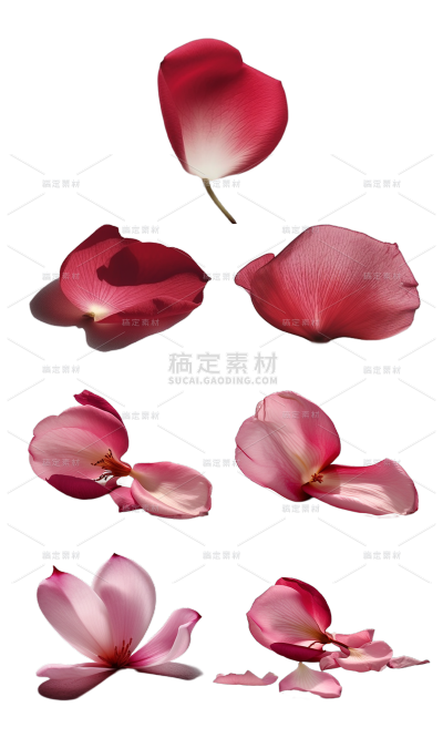 素材组合-红色花瓣3