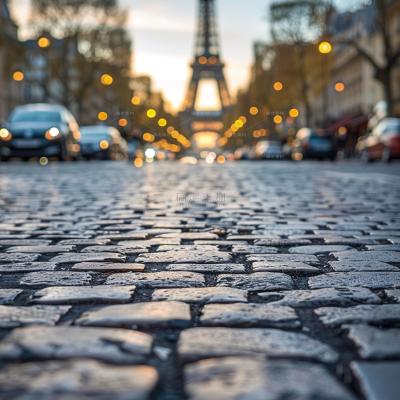 insMind Outdoor Background Pebbles Road European City Street Paris