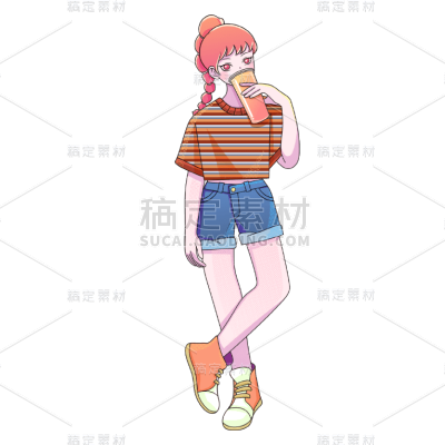 插画人物元素贴纸