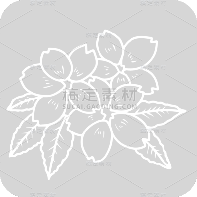 SVG-婚礼白色花卉元素贴纸