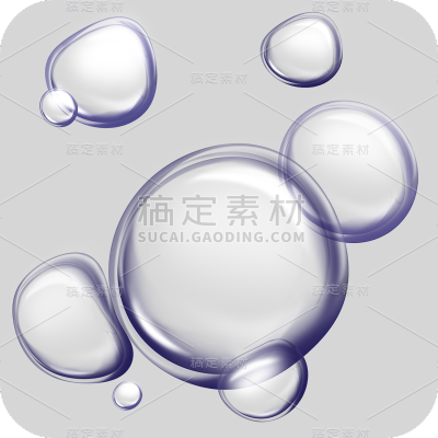 蓝色渐变气泡几何插画