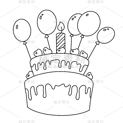 生日蛋糕元素贴纸