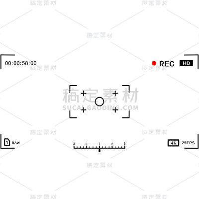 手绘-摄影机取景器-电影实景线框