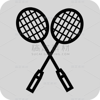 ICON-矢量运动icon-SVG-羽毛球拍